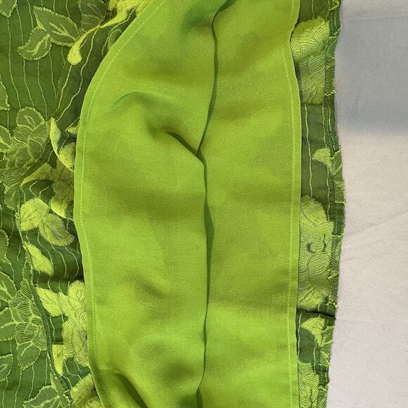 Anthropologie Maeve Savannah Swing Floral Lime Green Blouse Size 6 - Picture 9 of 11